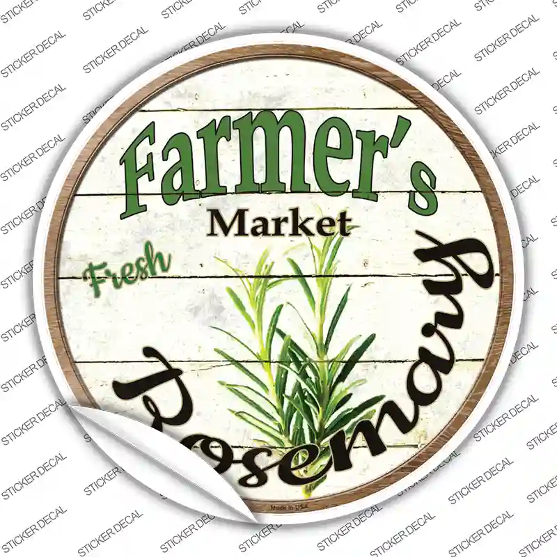 Farmers Market Rosemary Novelty Circle Sticker Decal