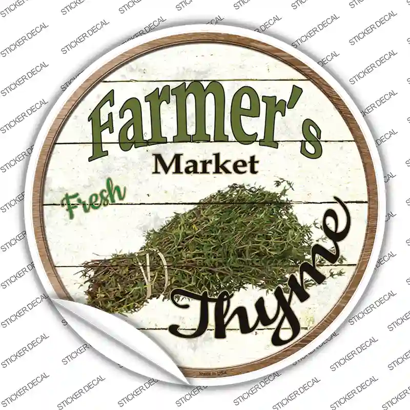 Farmers Market Thyme Novelty Circle Sticker Decal Small