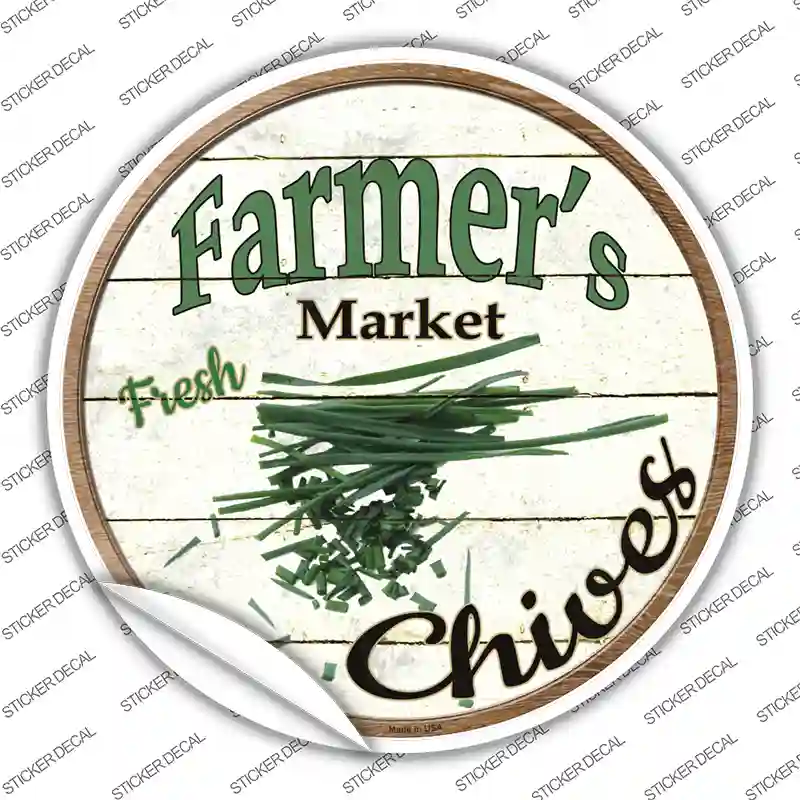 Farmers Market Chives Novelty Circle Sticker Decal Small