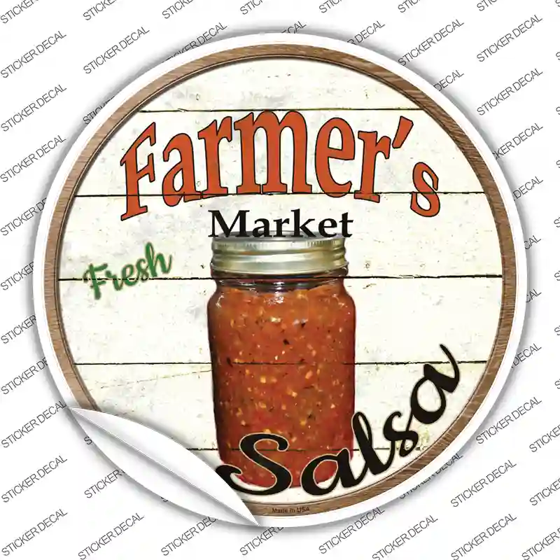 Farmers Market Salsa Novelty Circle Sticker Decal Small