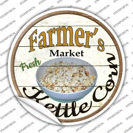 Farmers Market Kettle Corn Novelty Circle Sticker Decal Small