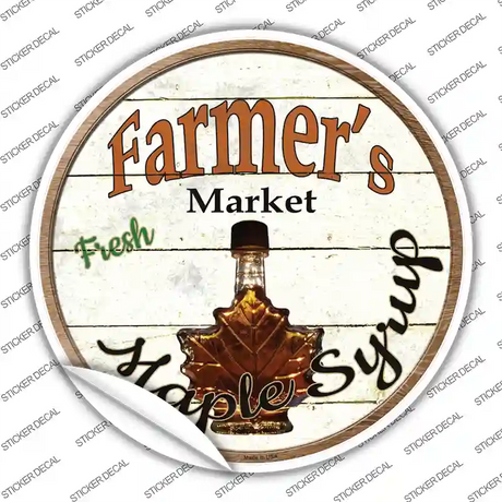 Farmers Market Maple Syrup Novelty Circle Sticker Decal Small