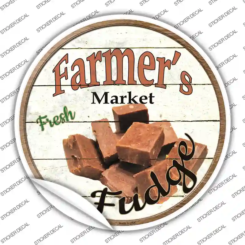 Farmers Market Fudge Novelty Circle Sticker Decal Small