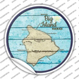 Big Island Hawaii Map Novelty Circle Sticker Decal Small