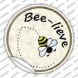 Bee-Lieve Novelty Circle Sticker Decal Small