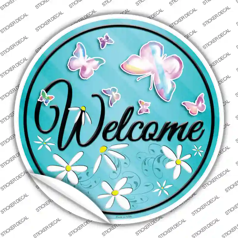 Welcome Novelty Circle Sticker Decal | Smart Blonde