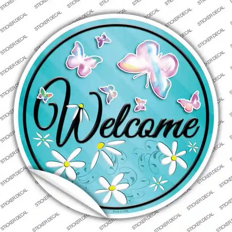 Welcome Novelty Circle Sticker Decal Small