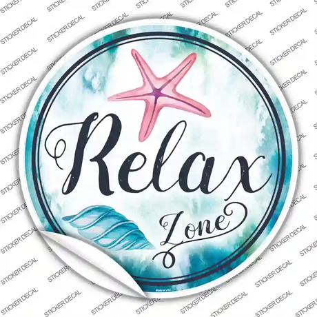 Relax Zone Novelty Circle Sticker Decal Small