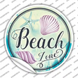 Beach Zone Novelty Circle Sticker Decal Small