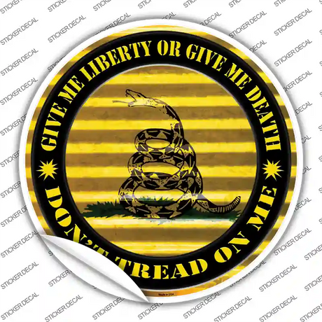 Dont Tread On Me Yellow Novelty Circle Sticker Decal Small