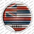 Hawaii Flag Corrugated Novelty Circle Sticker Decal Small