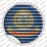 Idaho Flag Corrugated Novelty Circle Sticker Decal Small