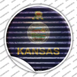 Kansas Flag Corrugated Novelty Circle Sticker Decal Small