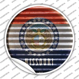 Missouri Flag Corrugated Novelty Circle Sticker Decal Small