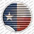 Texas Flag Corrugated Novelty Circle Sticker Decal Small