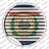 West Virginia Flag Corrugated Novelty Circle Sticker Decal Small