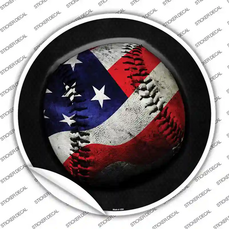 American Baseball Novelty Circle Sticker Decal Small