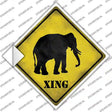 Elephant Xing Novelty Diamond Sticker Decal Small