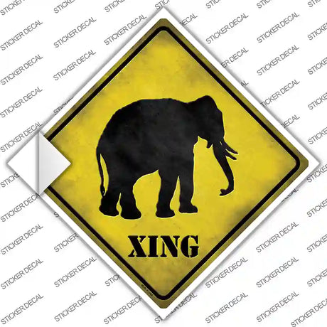 Elephant Xing Novelty Diamond Sticker Decal Small