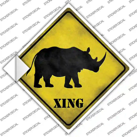 Rhino Xing Novelty Diamond Sticker Decal Small