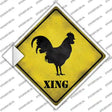 Rooster Xing Novelty Diamond Sticker Decal Small