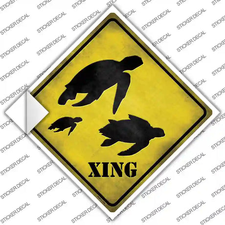 Turtle Xing Novelty Diamond Sticker Decal Small