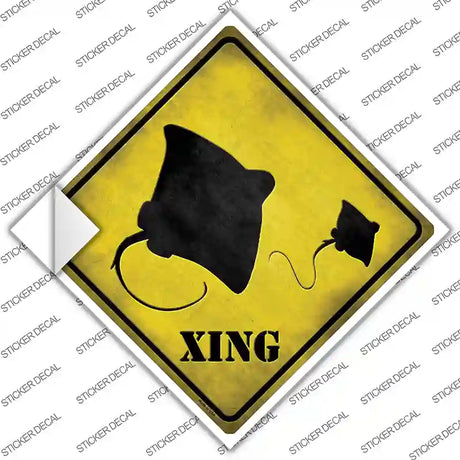 Stingray Xing Novelty Diamond Sticker Decal Small