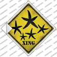 Starfish Xing Novelty Diamond Sticker Decal Small