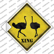 Ostrich Xing Novelty Diamond Sticker Decal Small