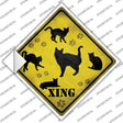 Cats Xing Novelty Diamond Sticker Decal Small