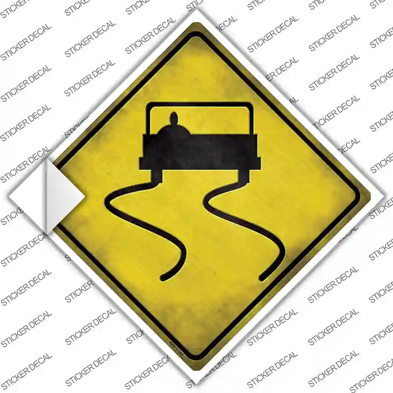 Slippery Road Novelty Diamond Sticker Decal