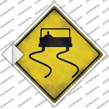 Slippery Road Novelty Diamond Sticker Decal