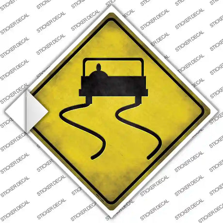 Slippery Road Novelty Diamond Sticker Decal