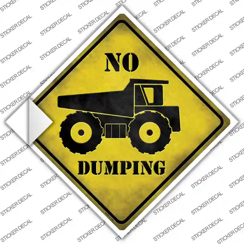 No Dumping Novelty Diamond Sticker Decal