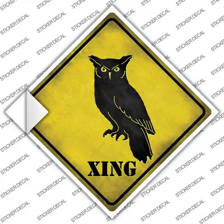 Owl Xing Novelty Diamond Sticker Decal Small