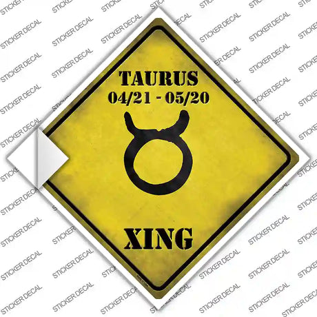 Taurus Zodiac Symbol Xing Novelty Diamond Sticker Decal Small