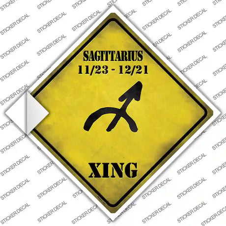 Sagittarius Zodiac Symbol Xing Novelty Diamond Sticker Decal Small