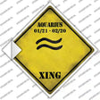 Aquarius Zodiac Symbol Xing Novelty Diamond Sticker Decal Small