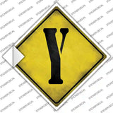 Letter Y Xing Novelty Diamond Sticker Decal