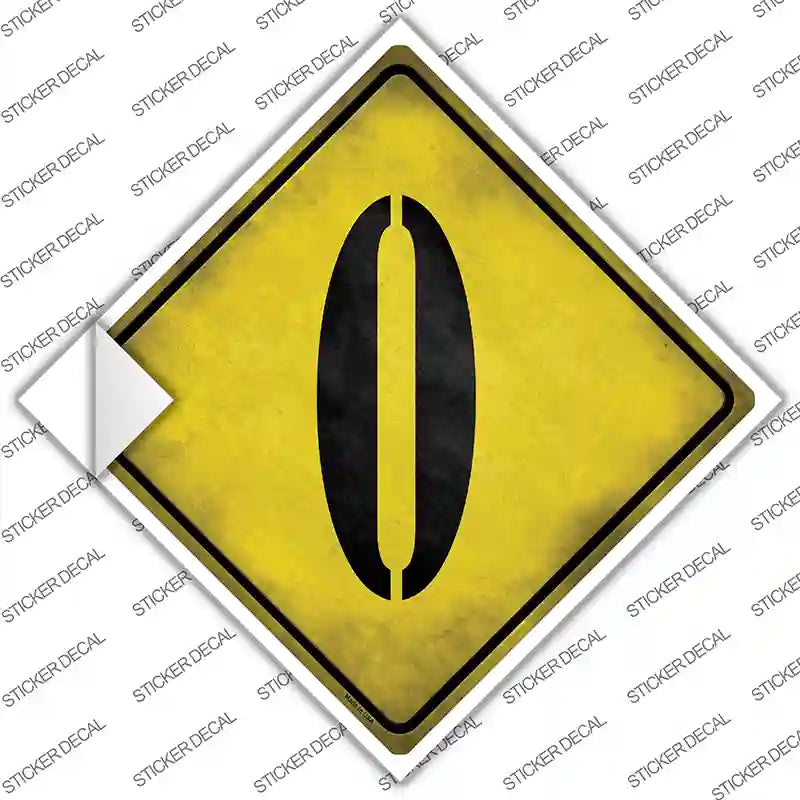 Number 0 Xing Novelty Diamond Sticker Decal