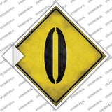 Number 0 Xing Novelty Diamond Sticker Decal