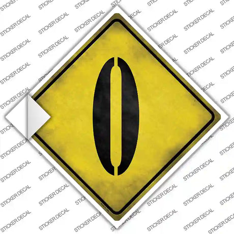 Number 0 Xing Novelty Diamond Sticker Decal