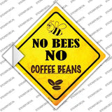 No Bees No Coffee Beans Novelty Diamond Sticker Decal Small