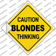 Caution Blondes Thinking Novelty Diamond Sticker Decal Small