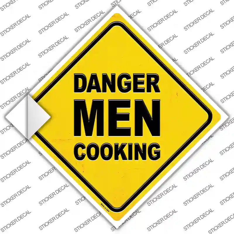 Danger Men Cooking Novelty Diamond Sticker Decal Small