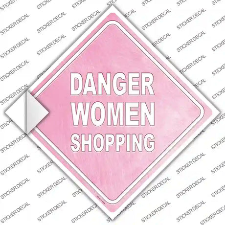 Danger Women Shopping Novelty Diamond Sticker Decal Small