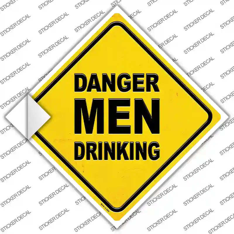 Danger Men Drinking Novelty Diamond Sticker Decal Small