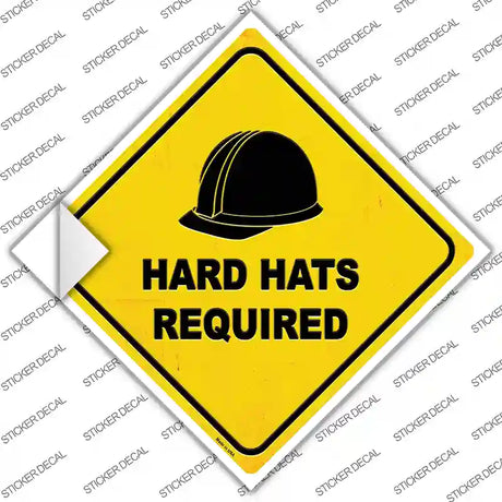 Hard Hats Required Novelty Diamond Sticker Decal