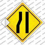 Lane Ends Left Novelty Diamond Sticker Decal