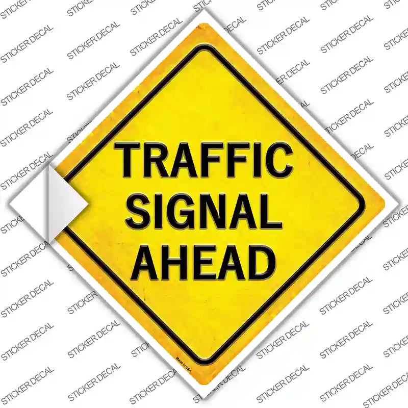 Traffic Signal Ahead Novelty Diamond Sticker Decal